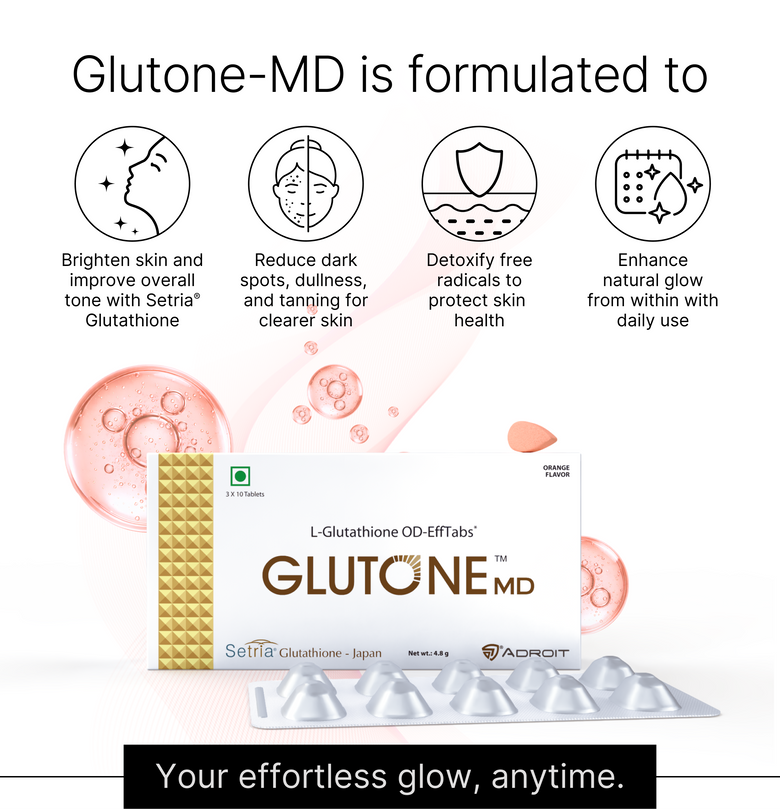 Glutone MD Tablet | Setria Glutathione OD-Eff Tablets | Brightens Skin Glutone MD Tablet | Setria Glutathione OD-Eff Tablets | Brightens Skin