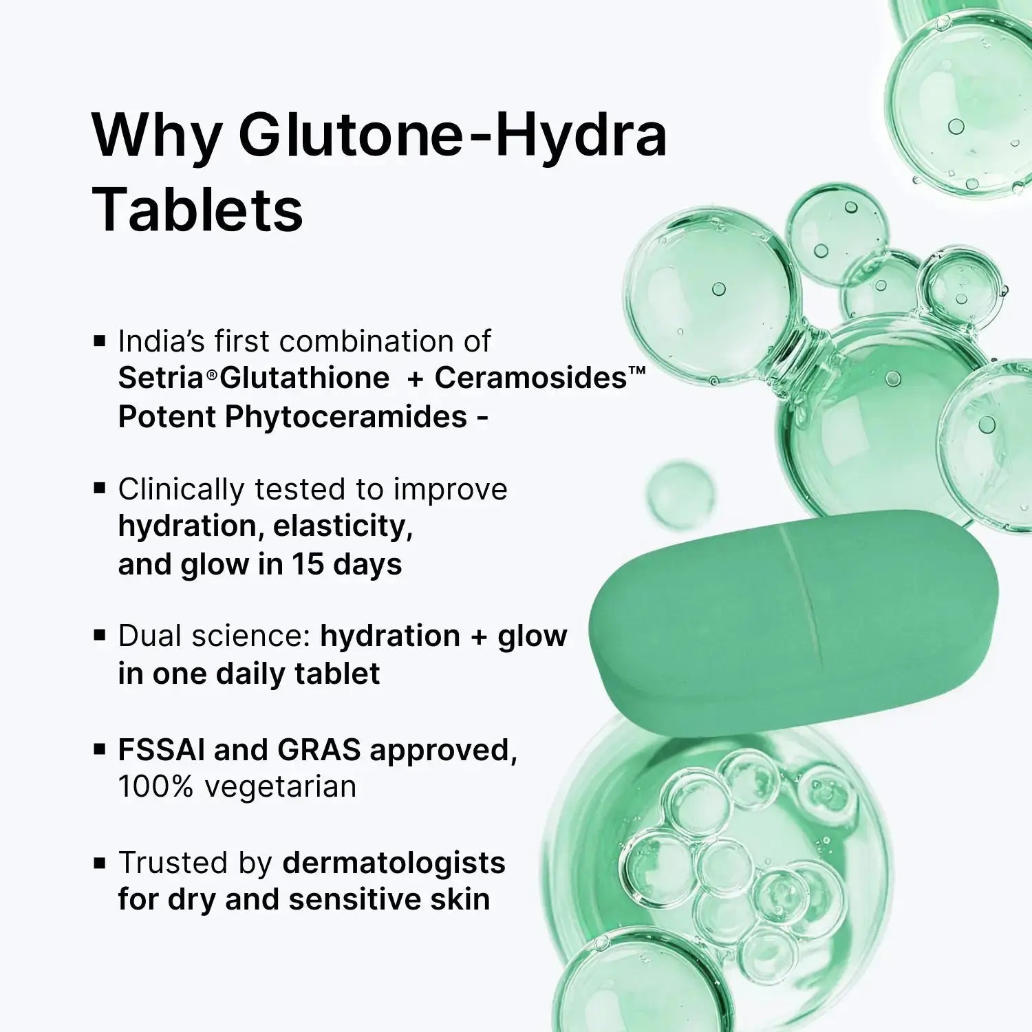 Glutone-Hydra | Glutathione Tablets for Dry Skin
