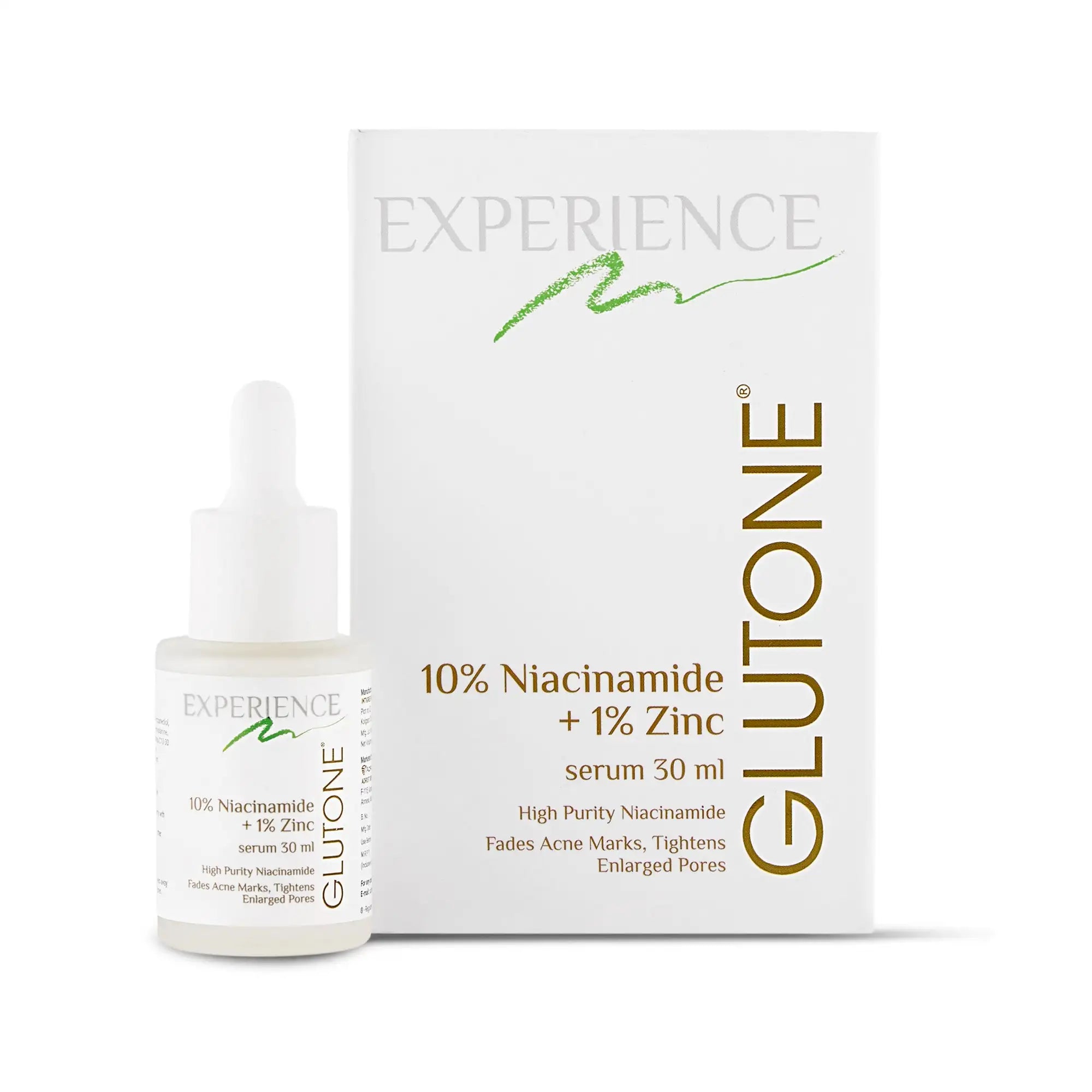 Glutone 10% Niacinamide with 1% Zinc Face Serum I 30 ml I Reduces Sebum | Controls Acne-Breakouts | Clarifies Skin | Tightens Pores