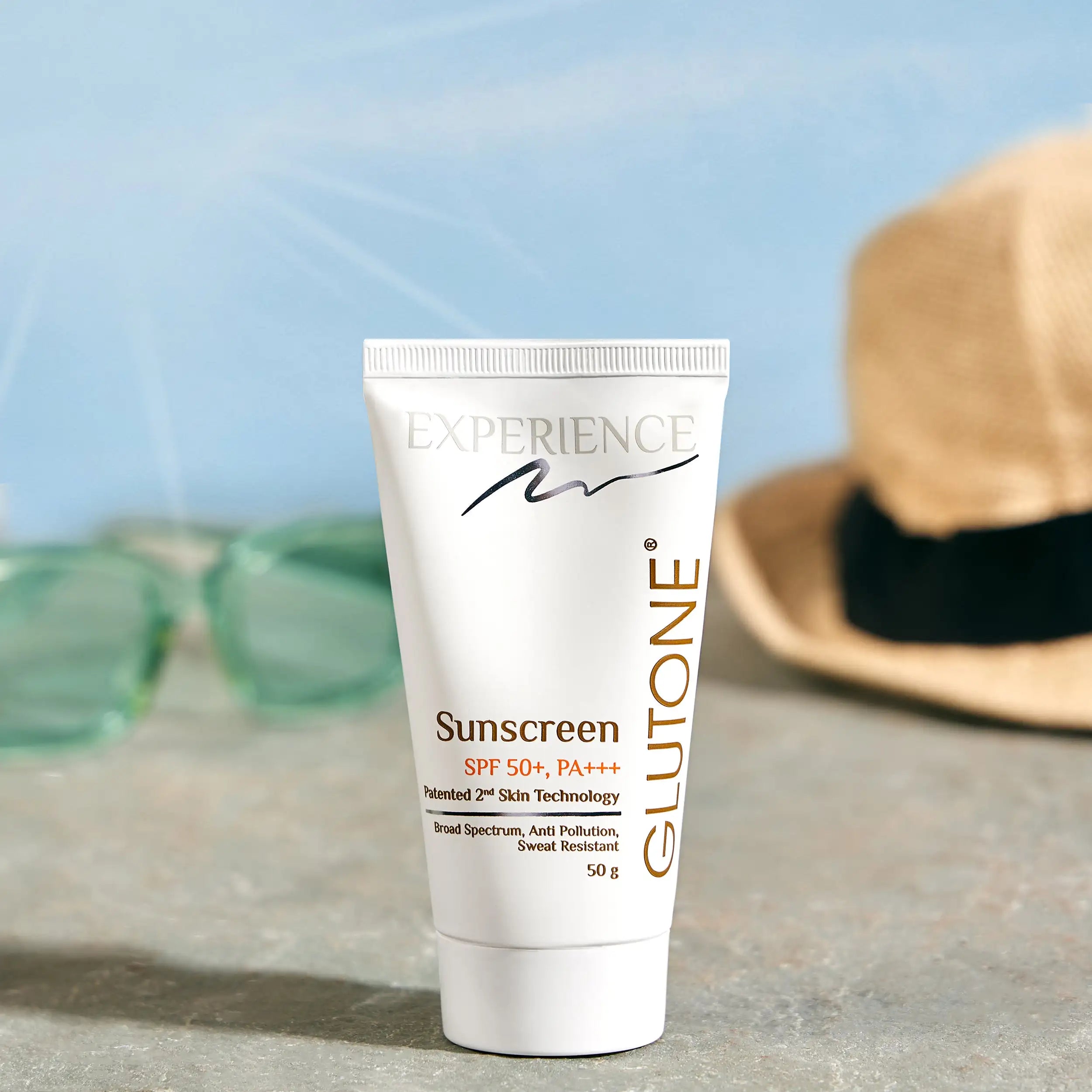 Glutone SPF 50+ PA+++ Sunscreen I 50 g I Patented 2nd Skin Technology | Daily Wear | Broad Spectrum | Sweat Resistant I UVA/ UVB Protection